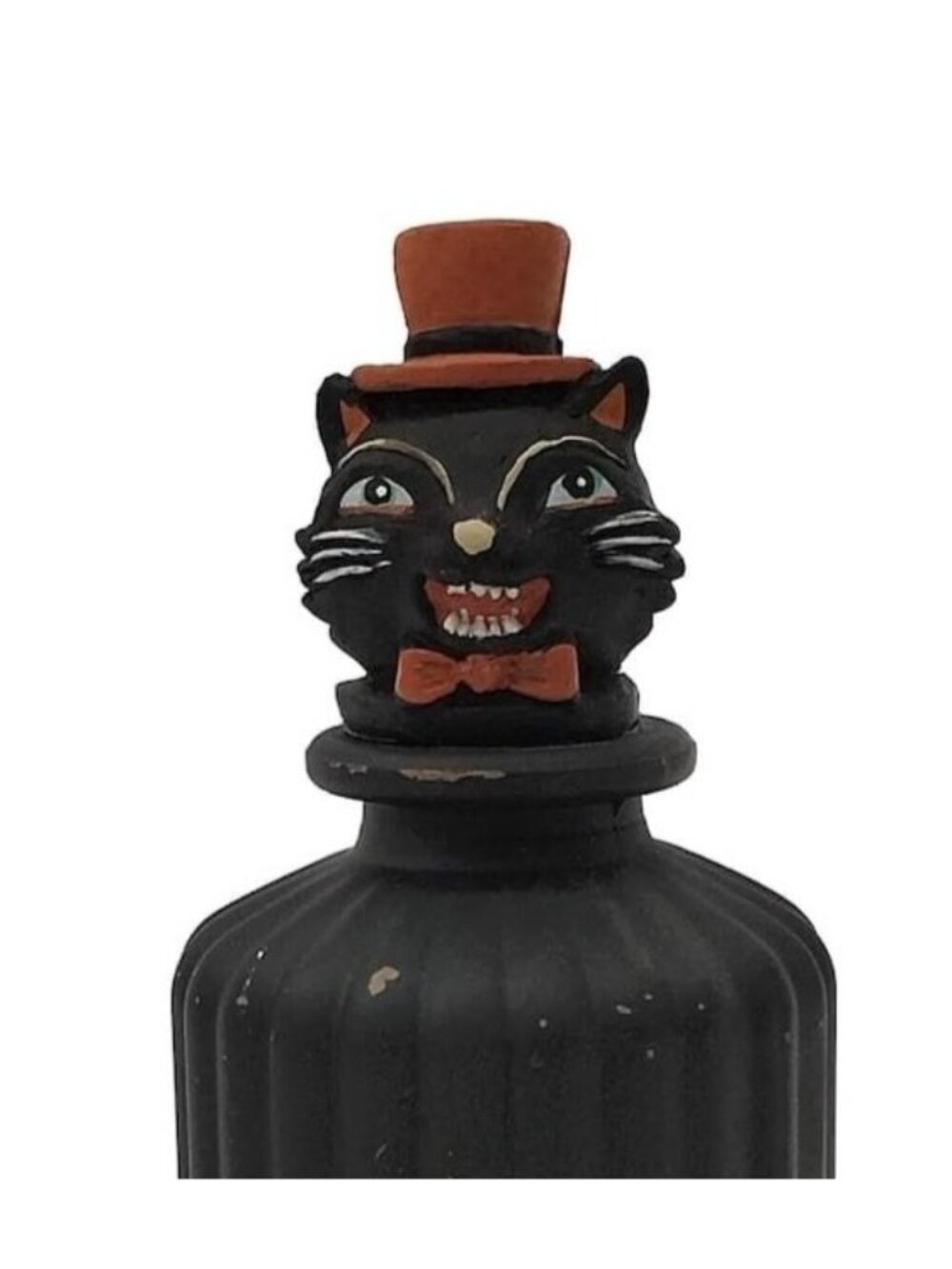 NWT Old Timey Retro Halloween Black Cat Bottle Decoration Goth Ashland Michaels